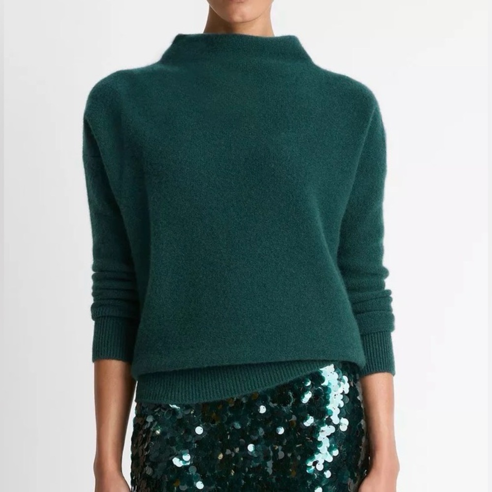 Vince‎ Plush Cashmere Funnel-Neck Pullover Sweater Size Size Small